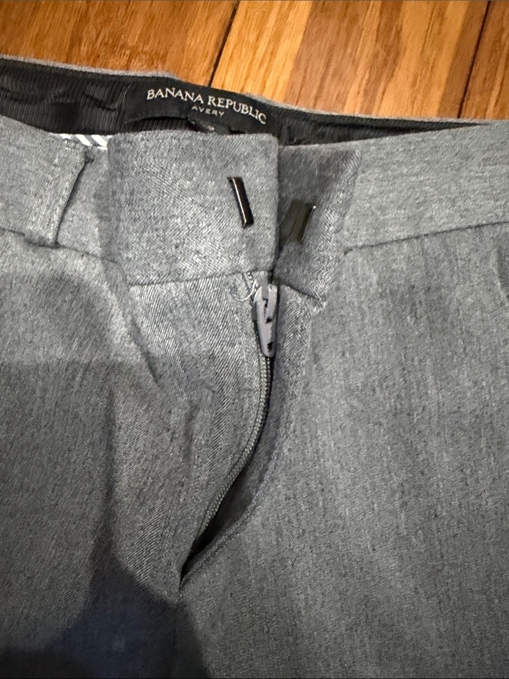 Banana Republic Avery Gray Capri Pants with Black & White Side Stripes - Picture 3 of 4